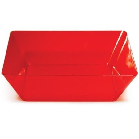 TRENDWARE Trendware 053419 11 In. Translucent Red Large Square Bowl - Case of 6 53419